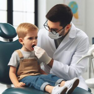 معاینه دندان کودک توسط دندانپزشک